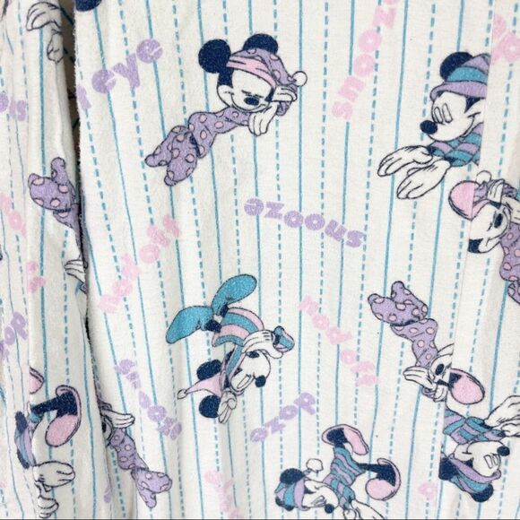 Vintage Disney Pjs One Piece Flannel Button Down Large - Picture 12 of 13